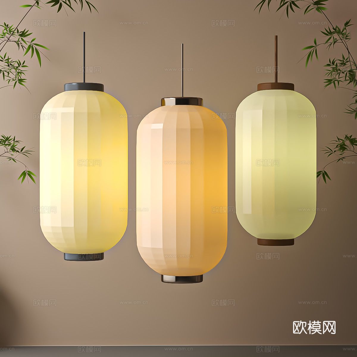 现代灯笼su模型