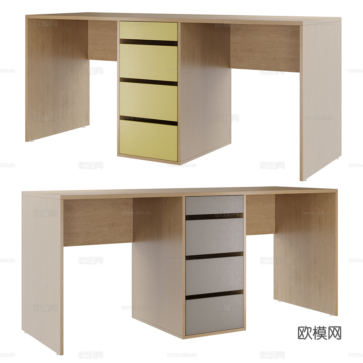 现代意式极简书桌3d模型
