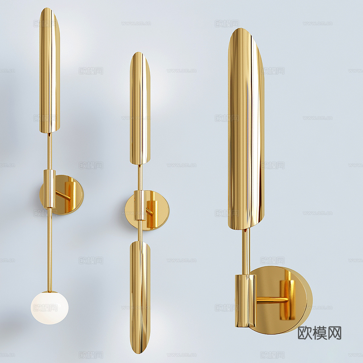 现代轻奢金属壁灯3d模型