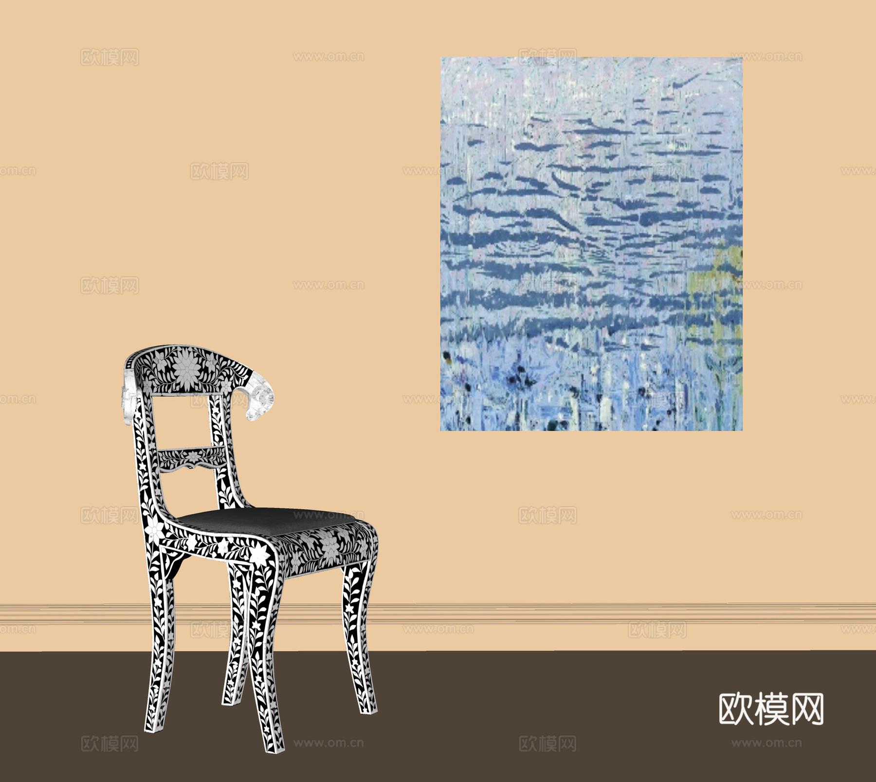 现代单椅 餐椅su模型