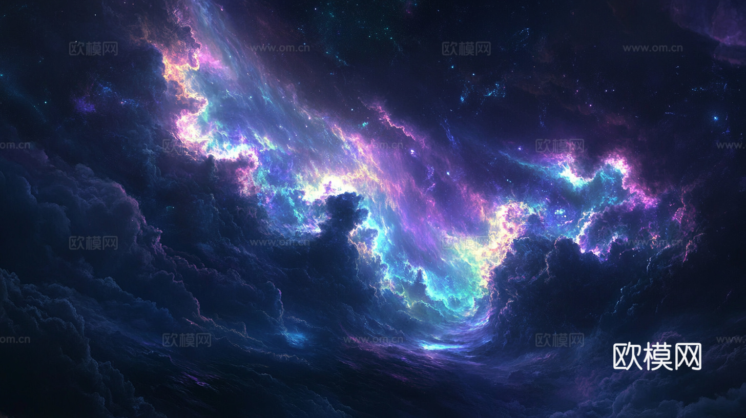 梦幻云彩科幻电视屏幕