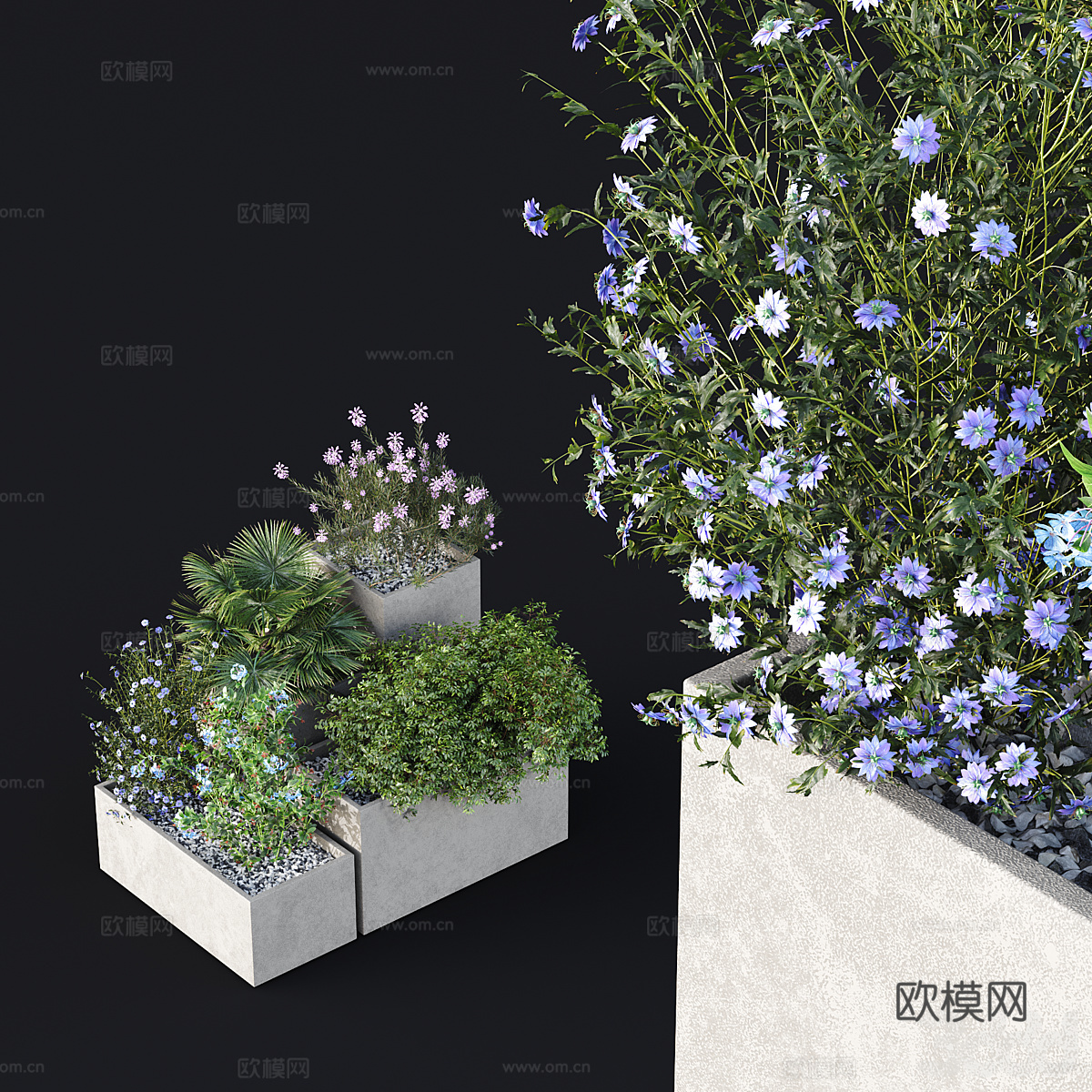现代户外花园箱3d模型