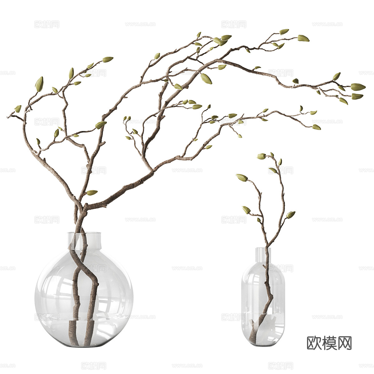现代极简花瓶花艺3d模型3d模型