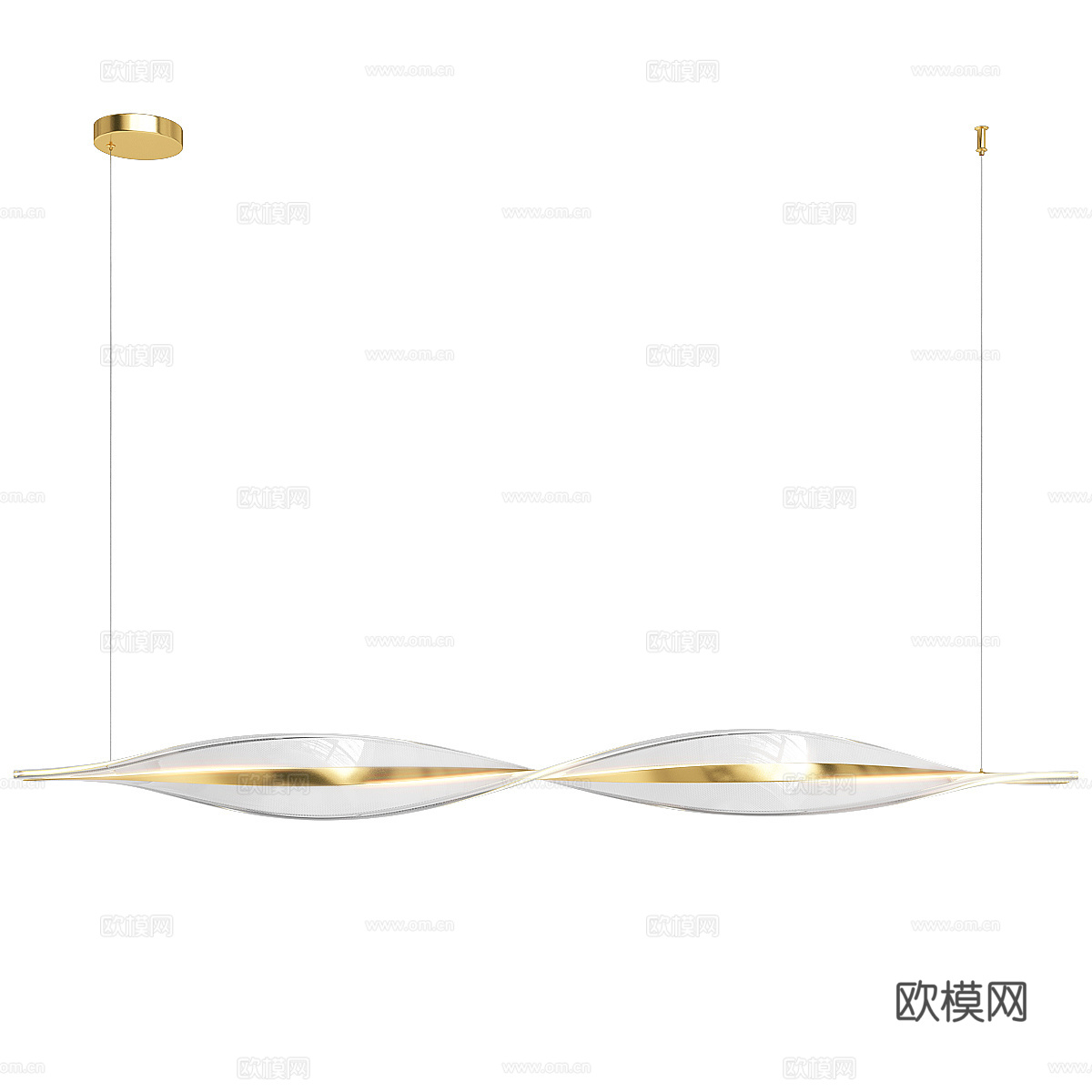新中式轻奢螺旋装饰吊灯3d模型
