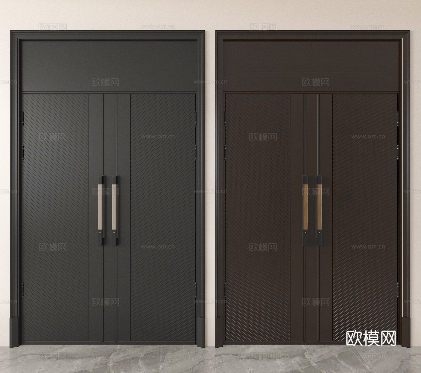 双开门 防盗门  会议室大门 进户门3d模型
