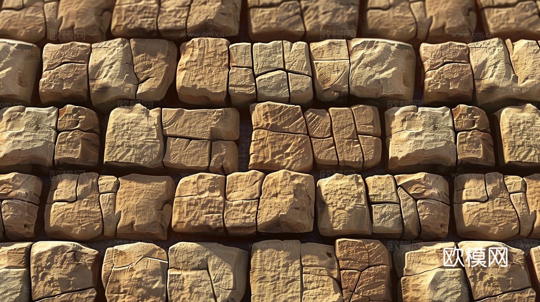 3D浮雕立体砖墙背景下载（渲染图4）