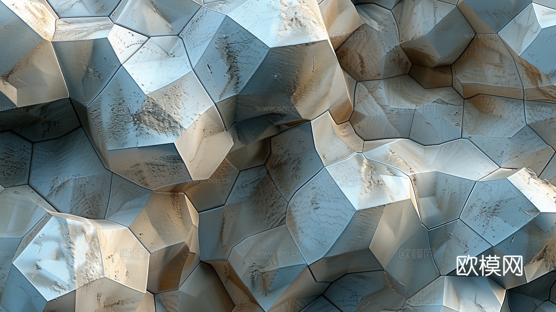 3D浮雕立体砖墙背景下载（渲染图2）