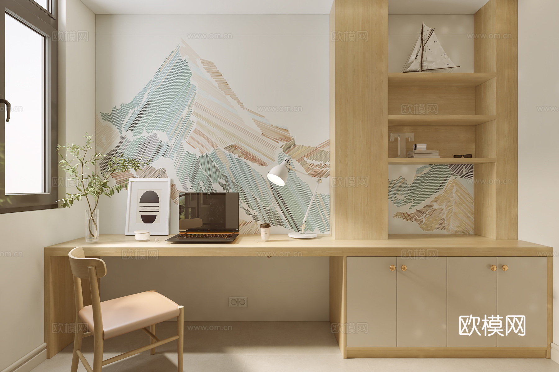 法式书房3d模型