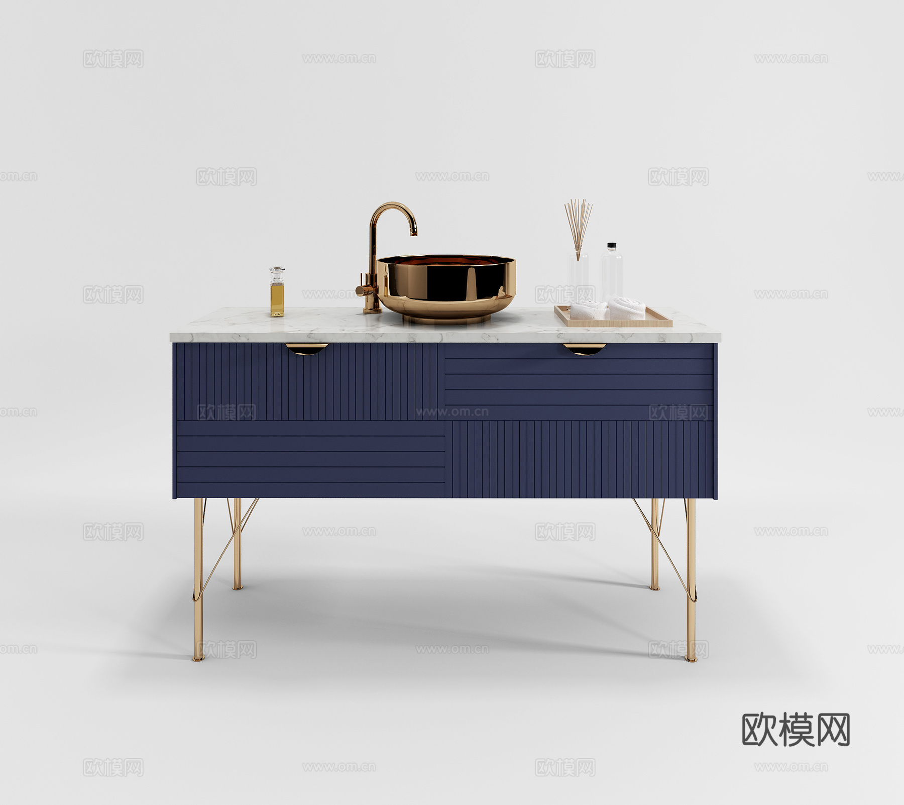 现代洗手台组合3d模型