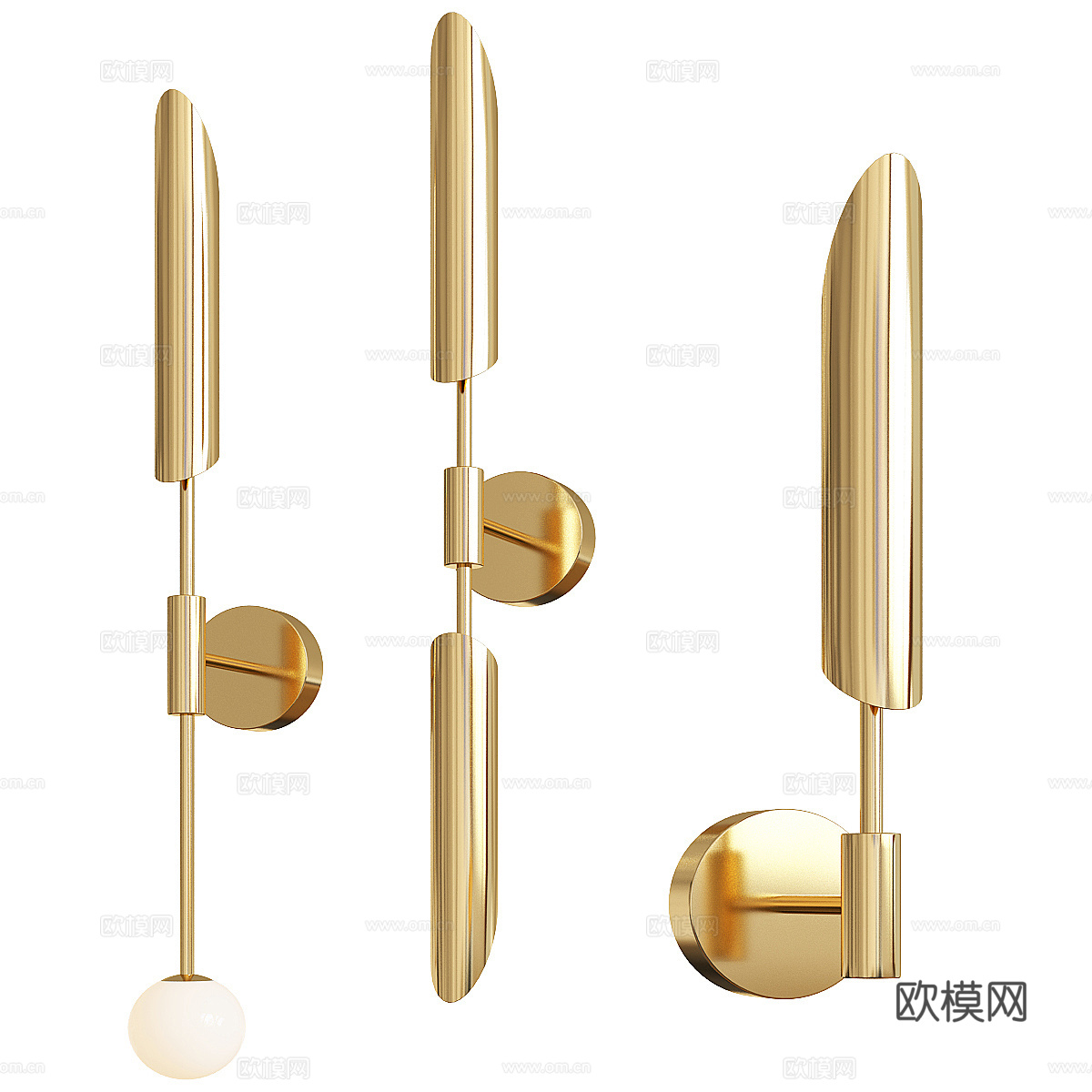 现代轻奢金属壁灯3d模型