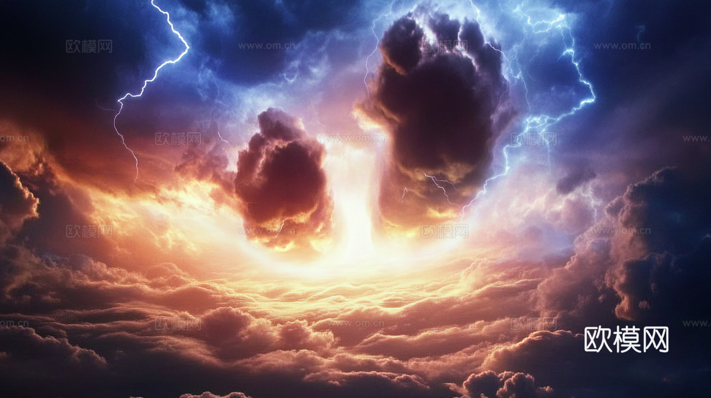 梦幻云彩科幻电视屏幕