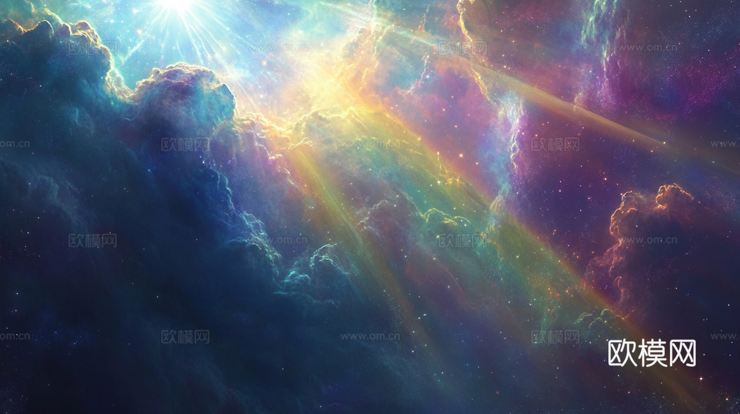 梦幻云彩科幻电视屏幕