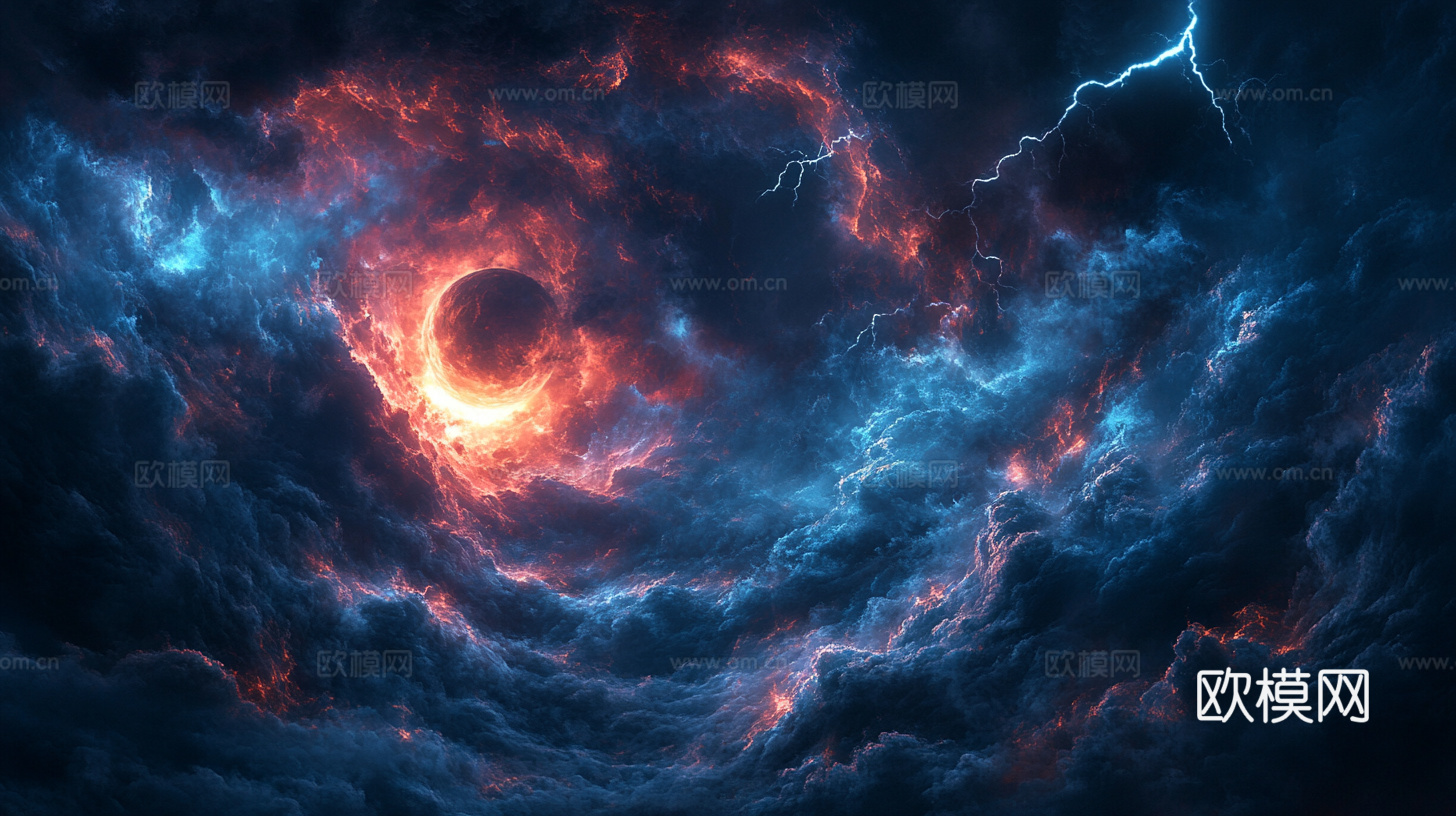 梦幻云彩科幻电视屏幕