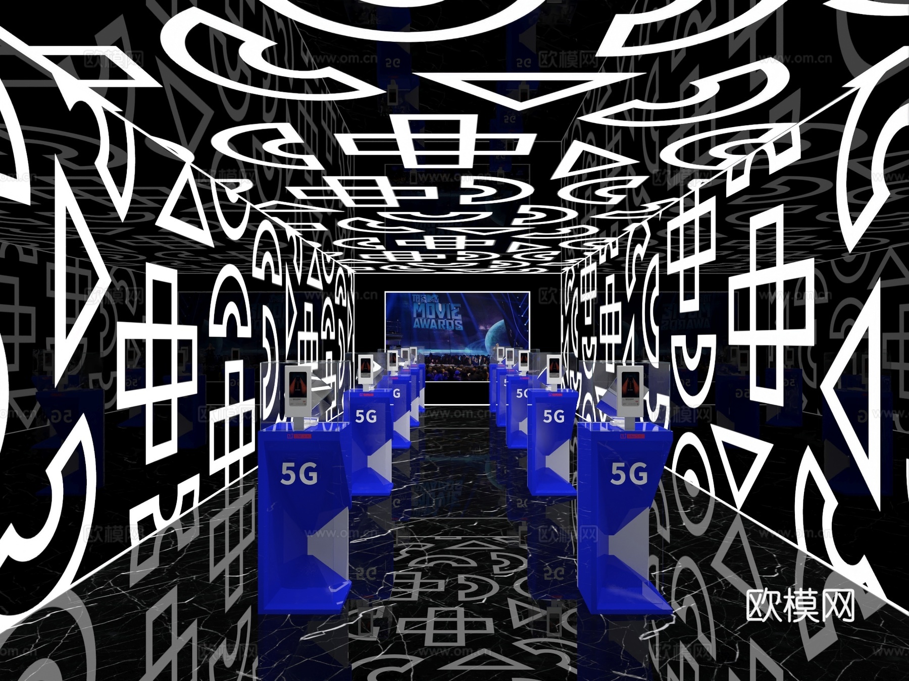 现代通讯展览3d模型