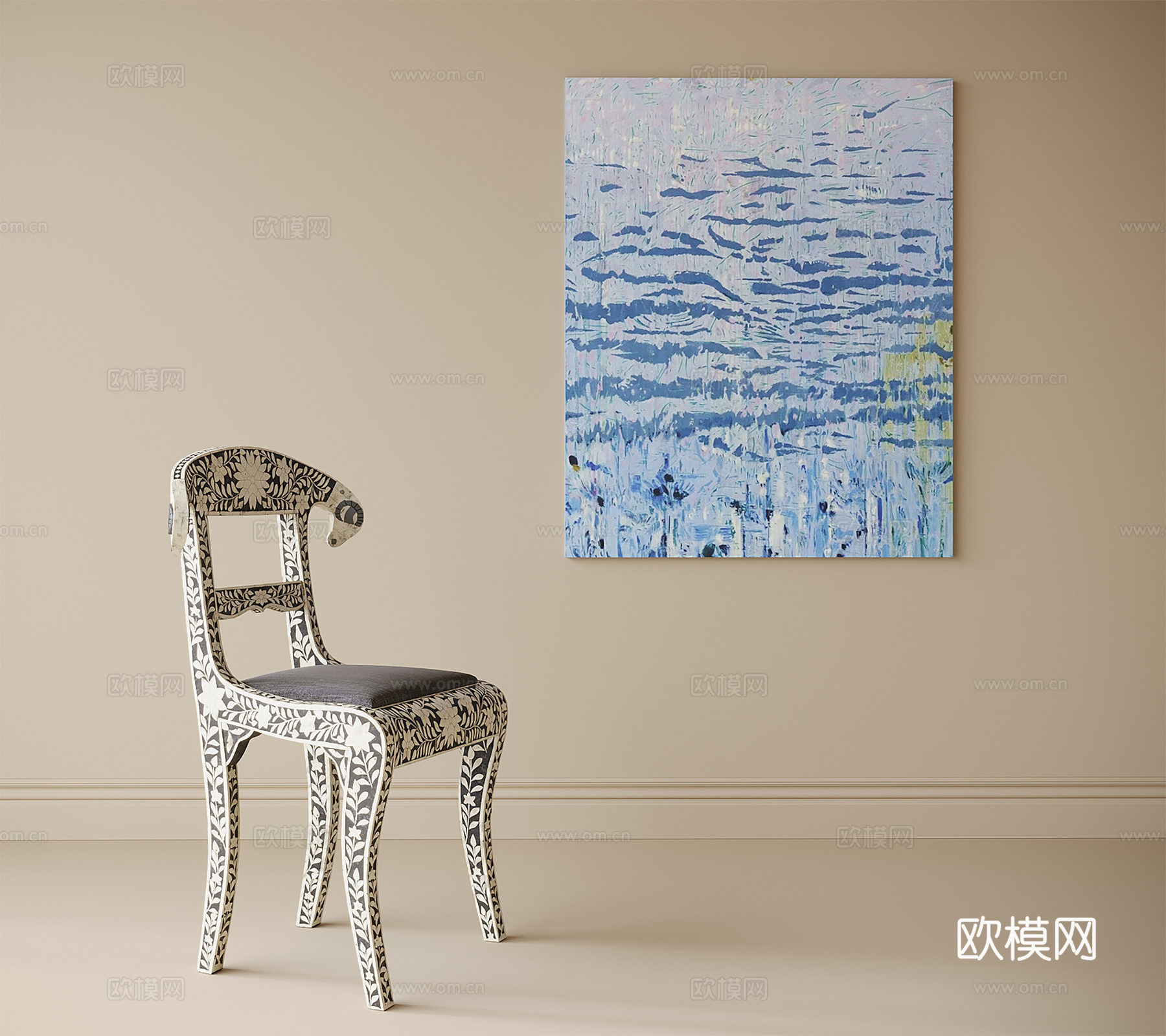 现代单椅 餐椅su模型