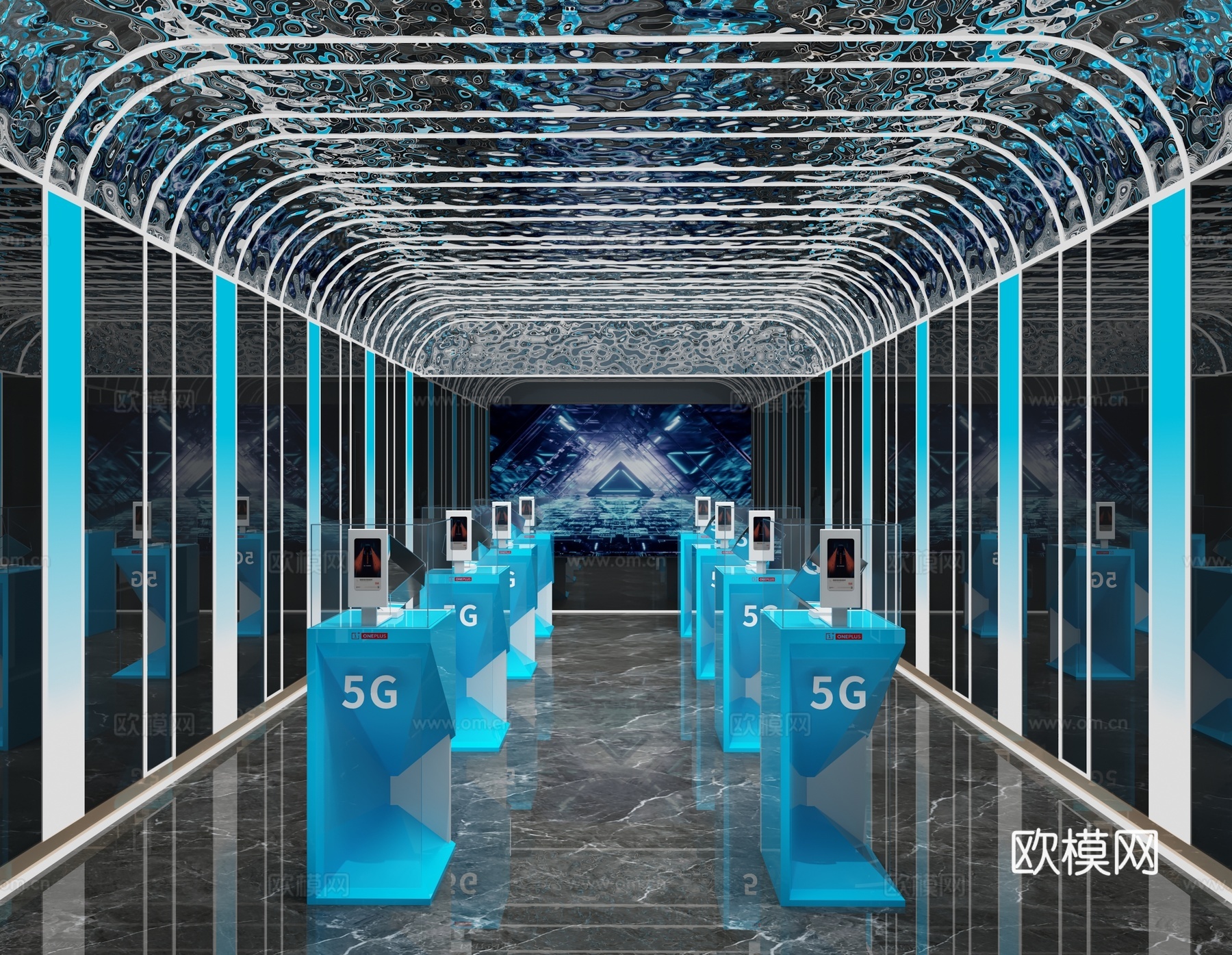 现代通讯展览3d模型