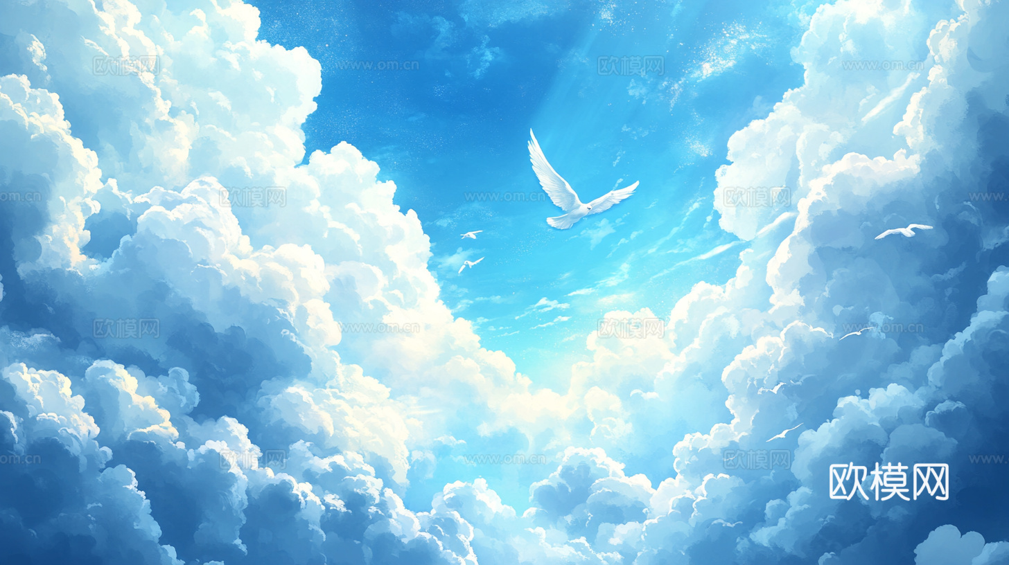 梦幻云彩科幻电视屏幕