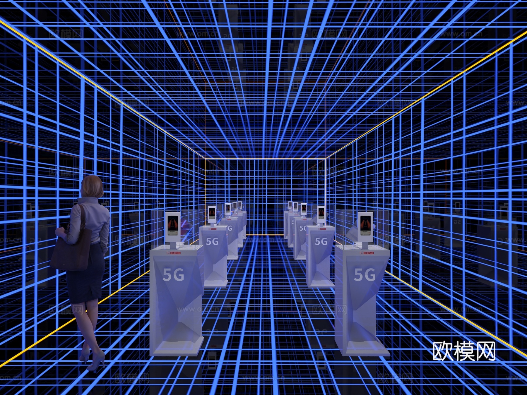 现代通讯展览3d模型