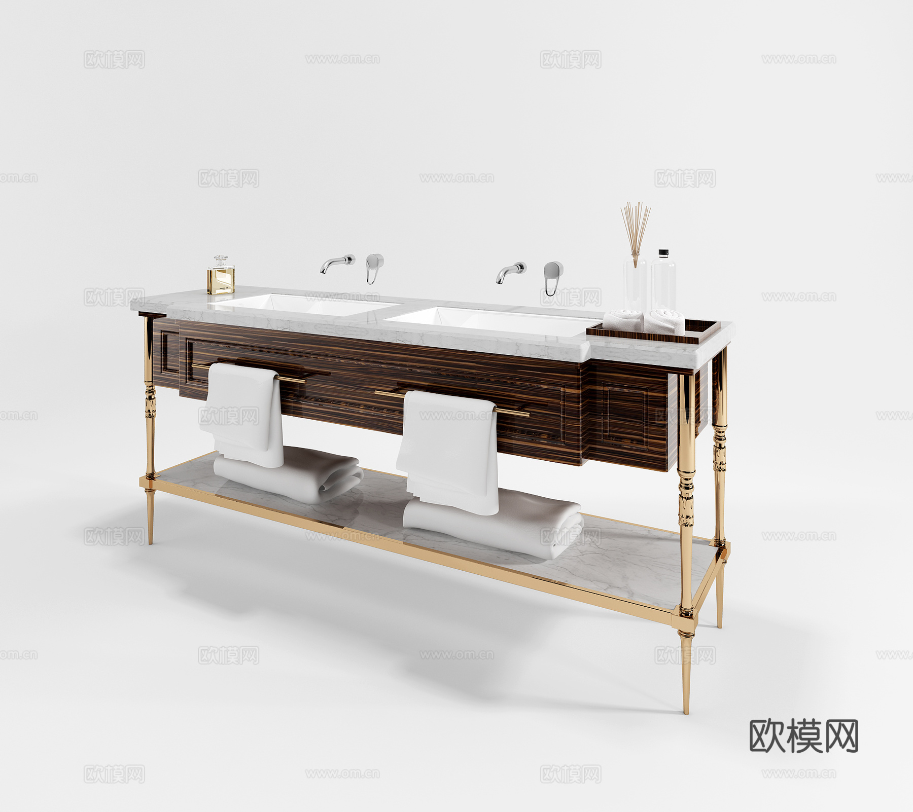 现代洗手台组合3d模型