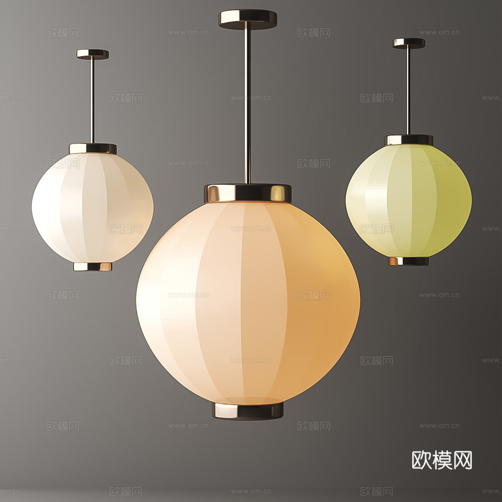 现代灯笼su模型