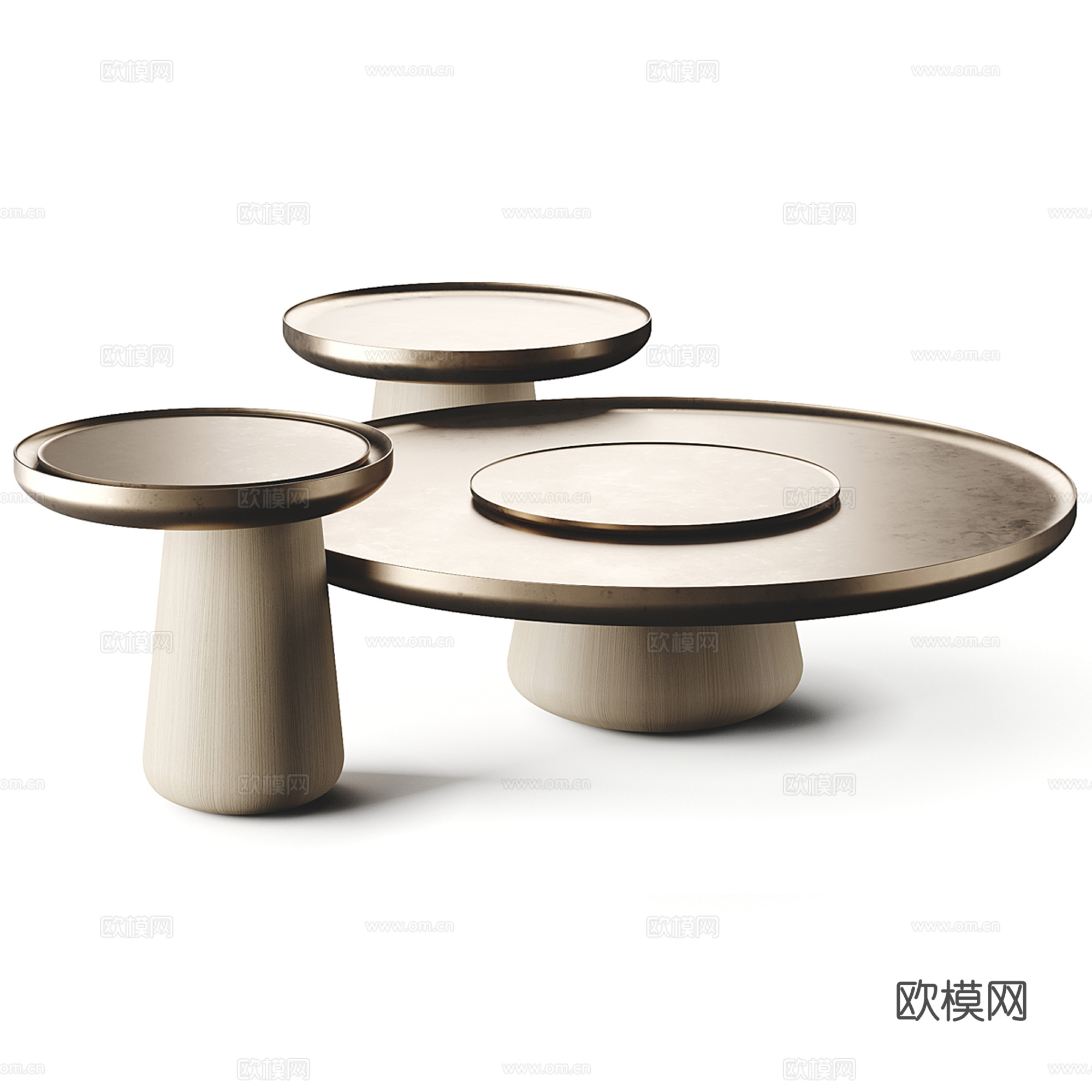 现代轻奢茶几组合su模型