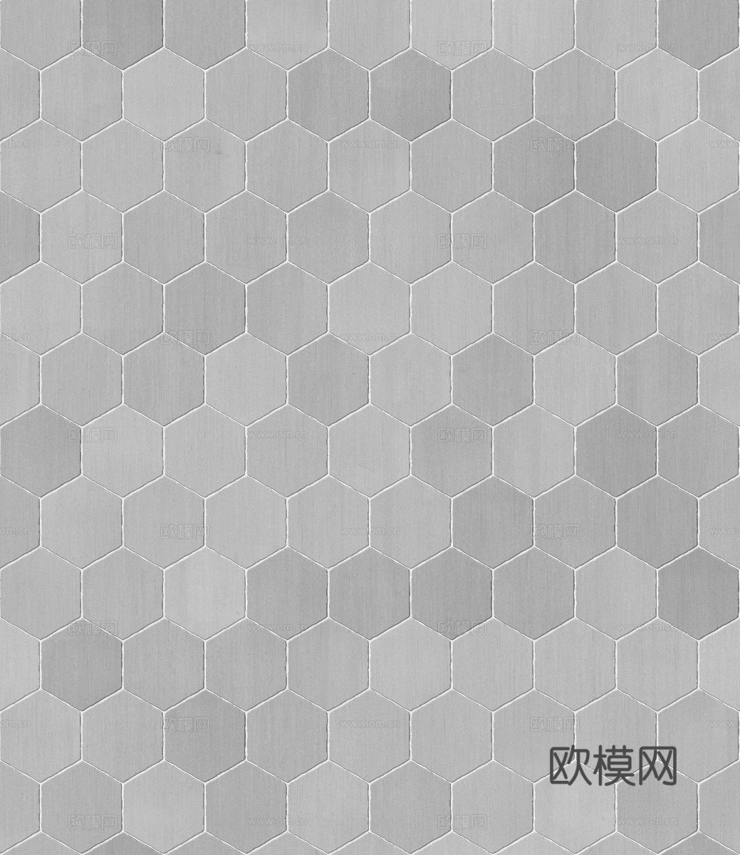 水泥灰六角砖贴图