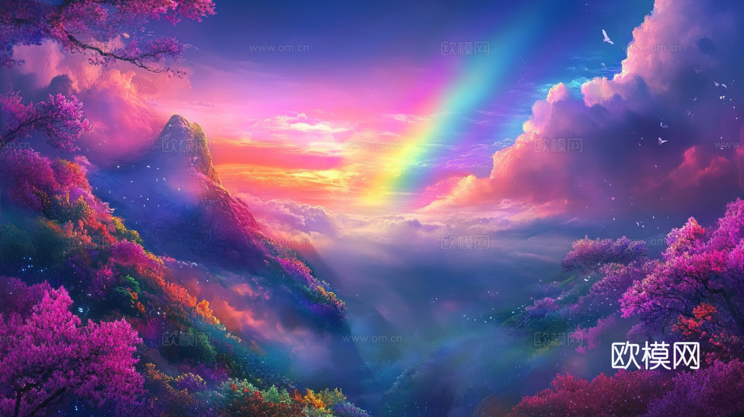 梦幻云彩科幻电视屏幕