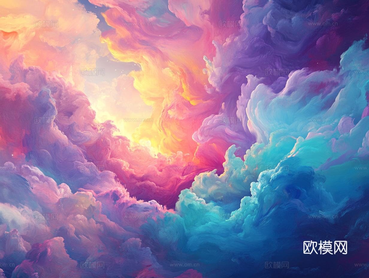 梦幻云彩科幻电视屏幕