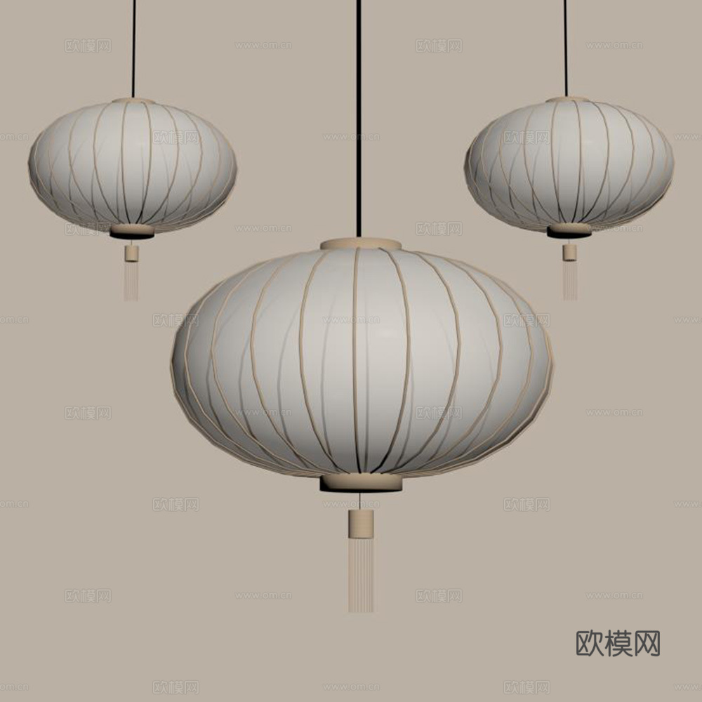 现代灯笼su模型