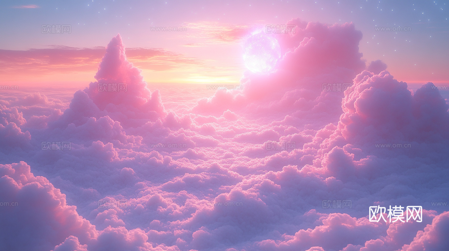 梦幻云彩科幻电视屏幕