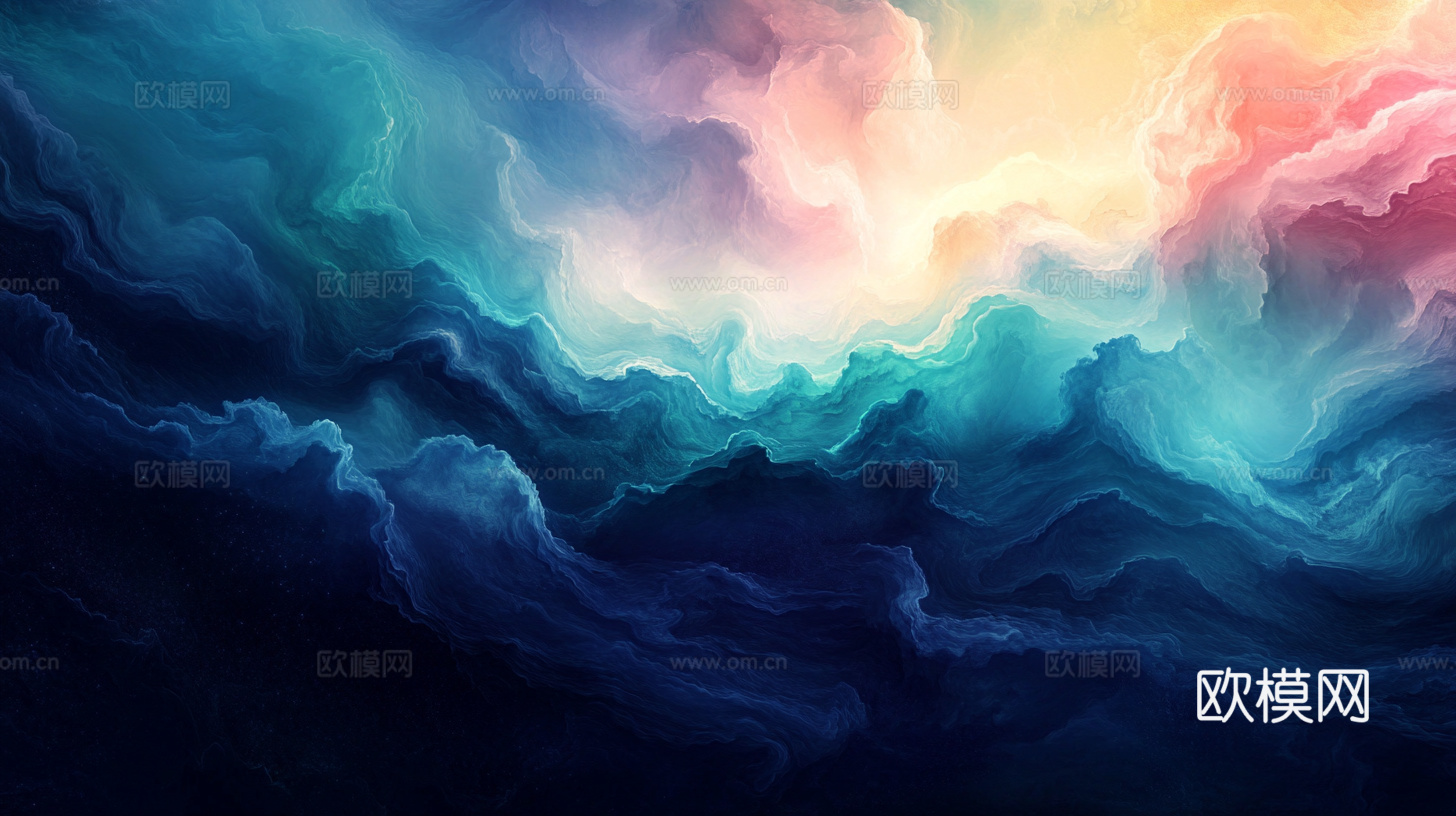 梦幻云彩科幻电视屏幕