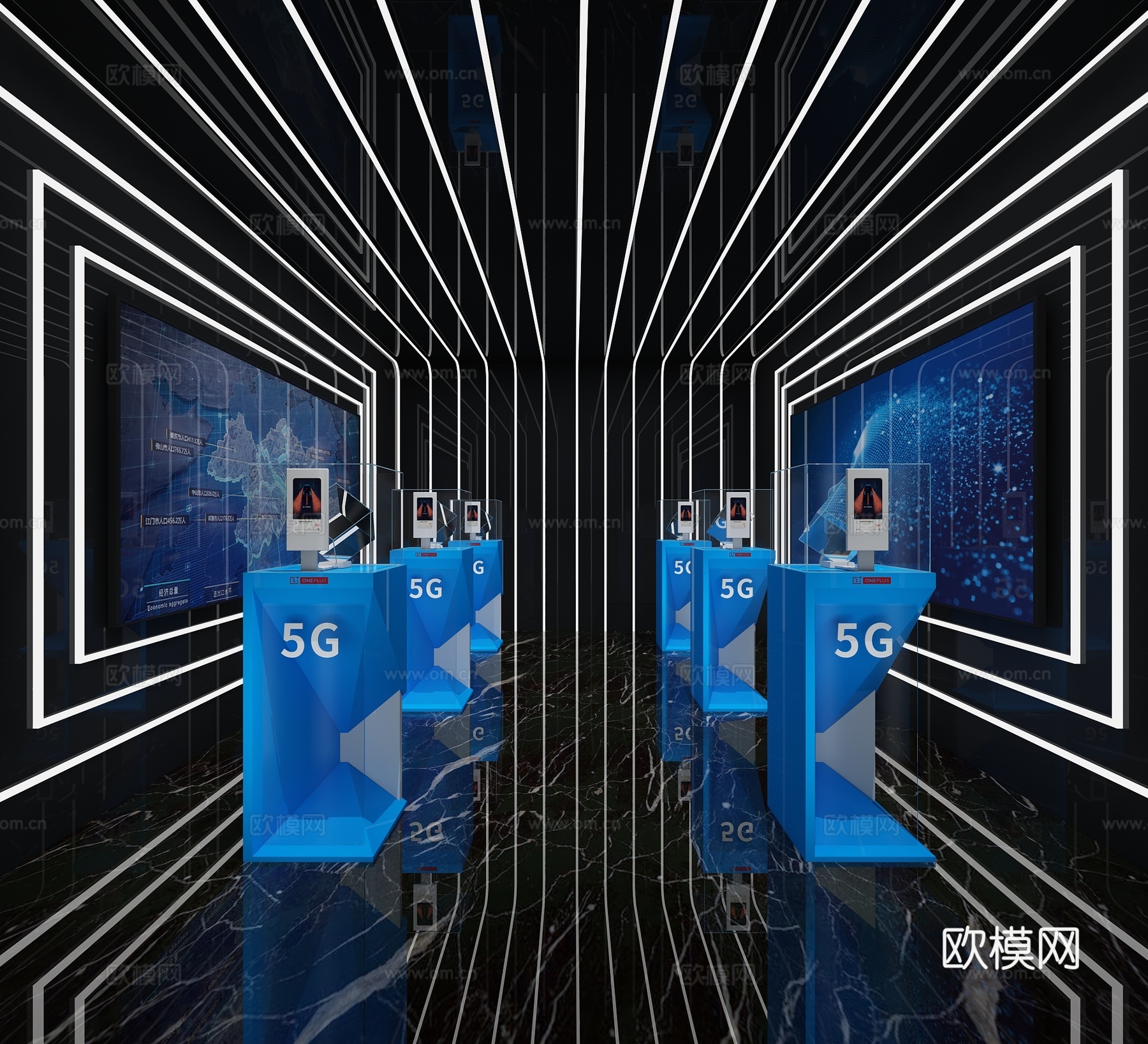 现代通讯展览3d模型