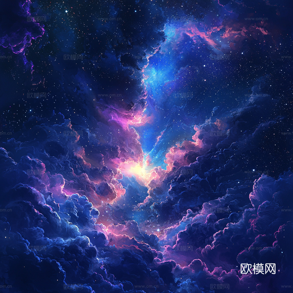 梦幻云彩科幻电视屏幕