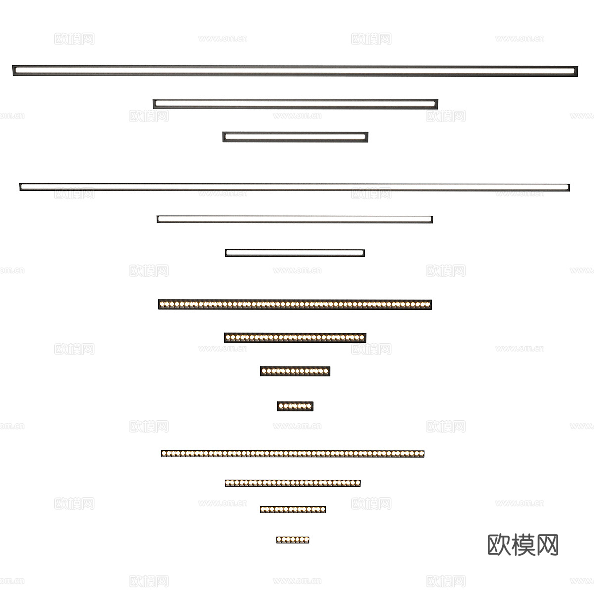 现代极简磁吸灯 线性灯3d模型