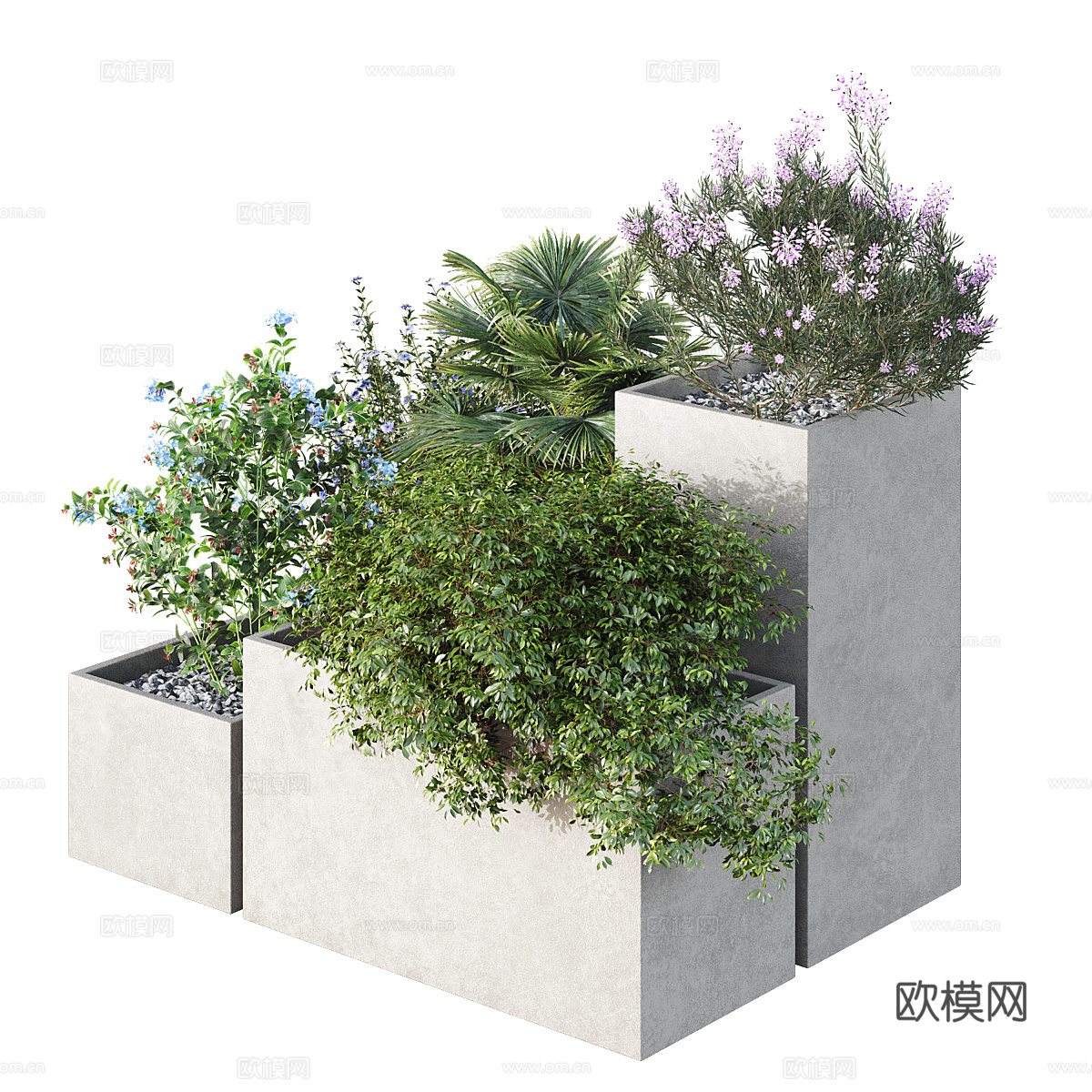 现代户外花园箱3d模型