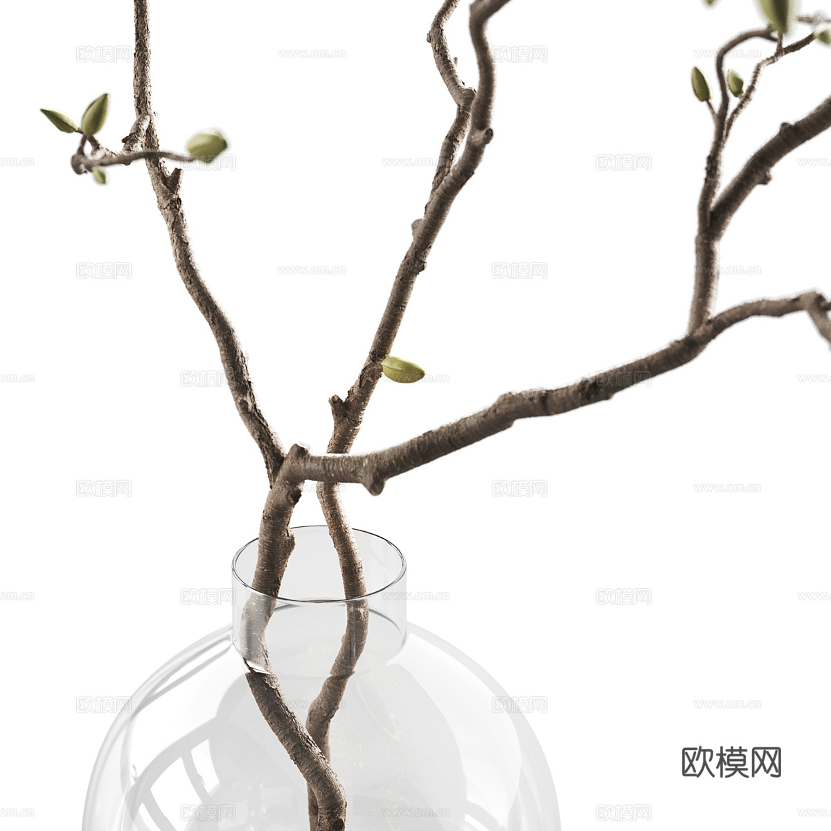 现代极简花瓶花艺3d模型3d模型