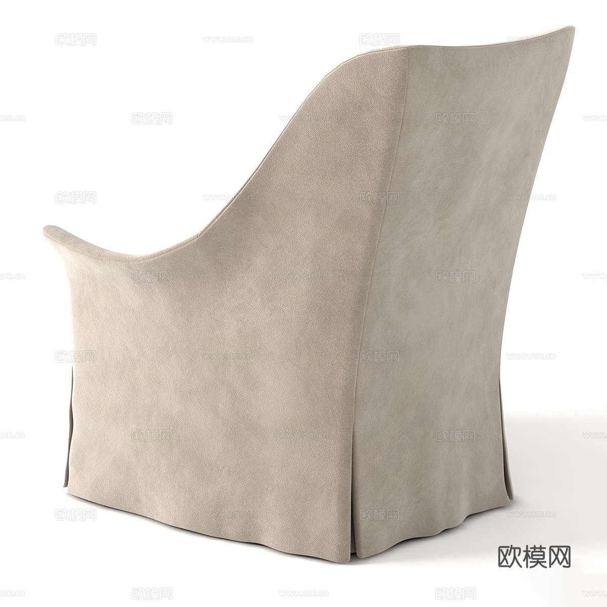 美式简约布艺沙发椅3d模型