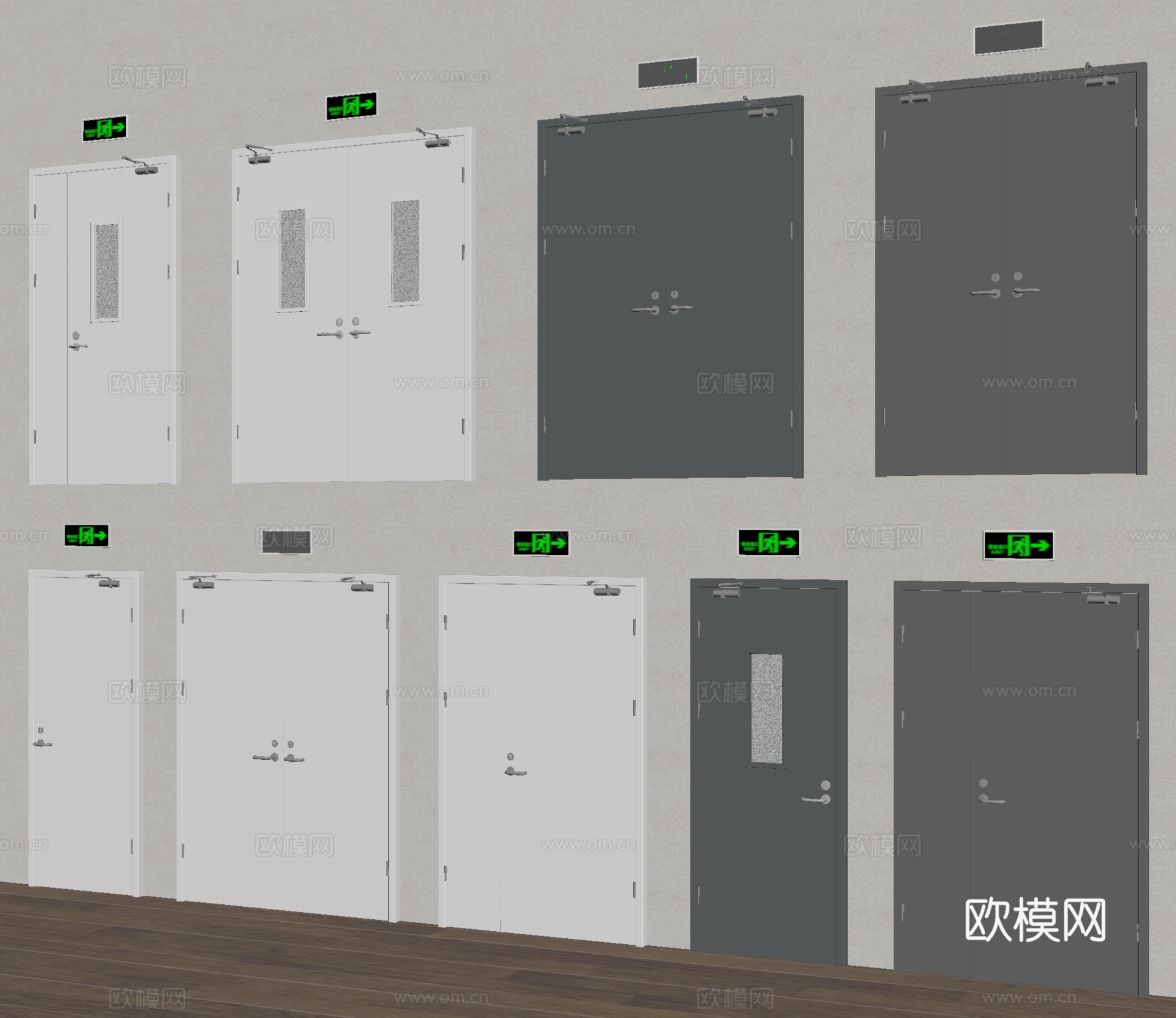 消防门 消防设施 防火门 安全门su模型