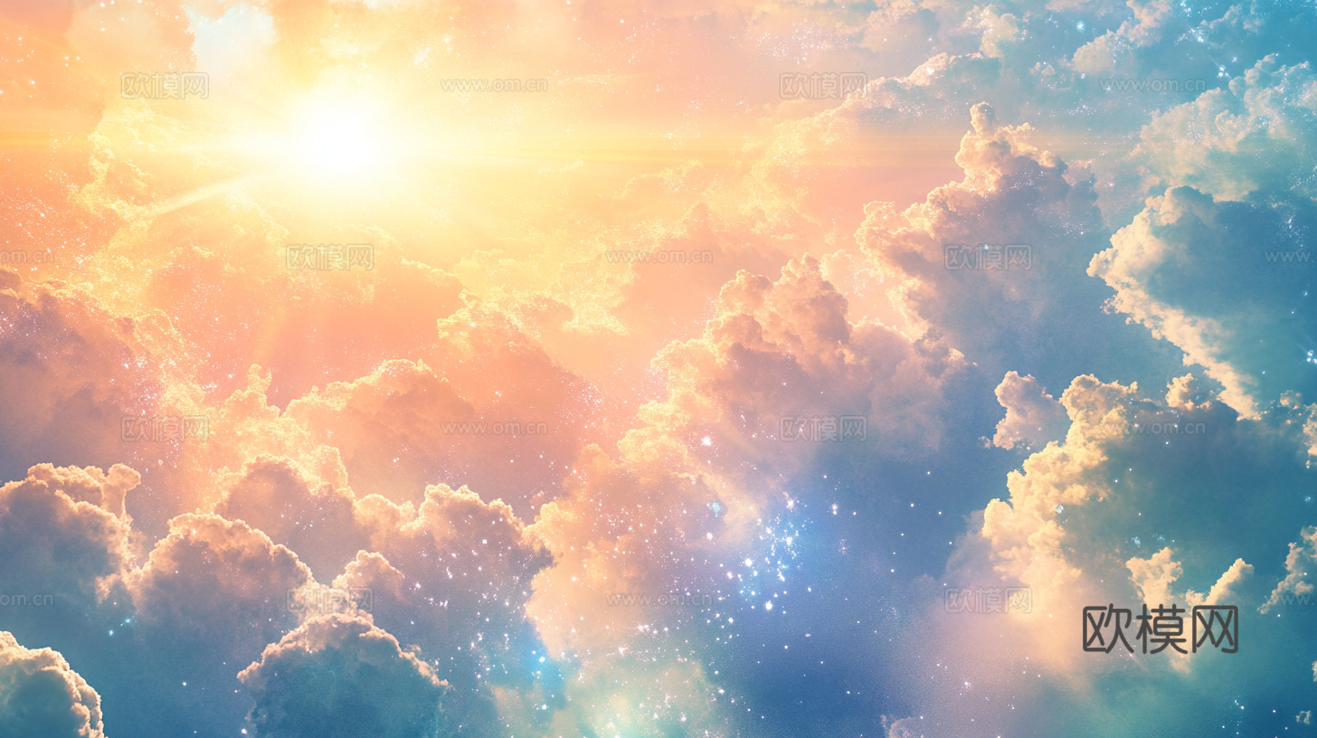 梦幻云彩科幻电视屏幕