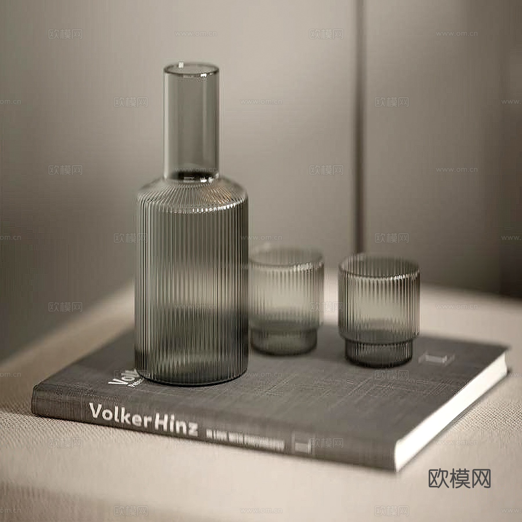 现代水杯摆件3d模型