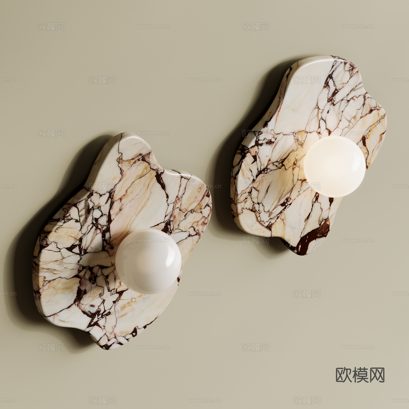 现代壁灯 大理石壁灯 装饰壁灯 床头壁灯3d模型
