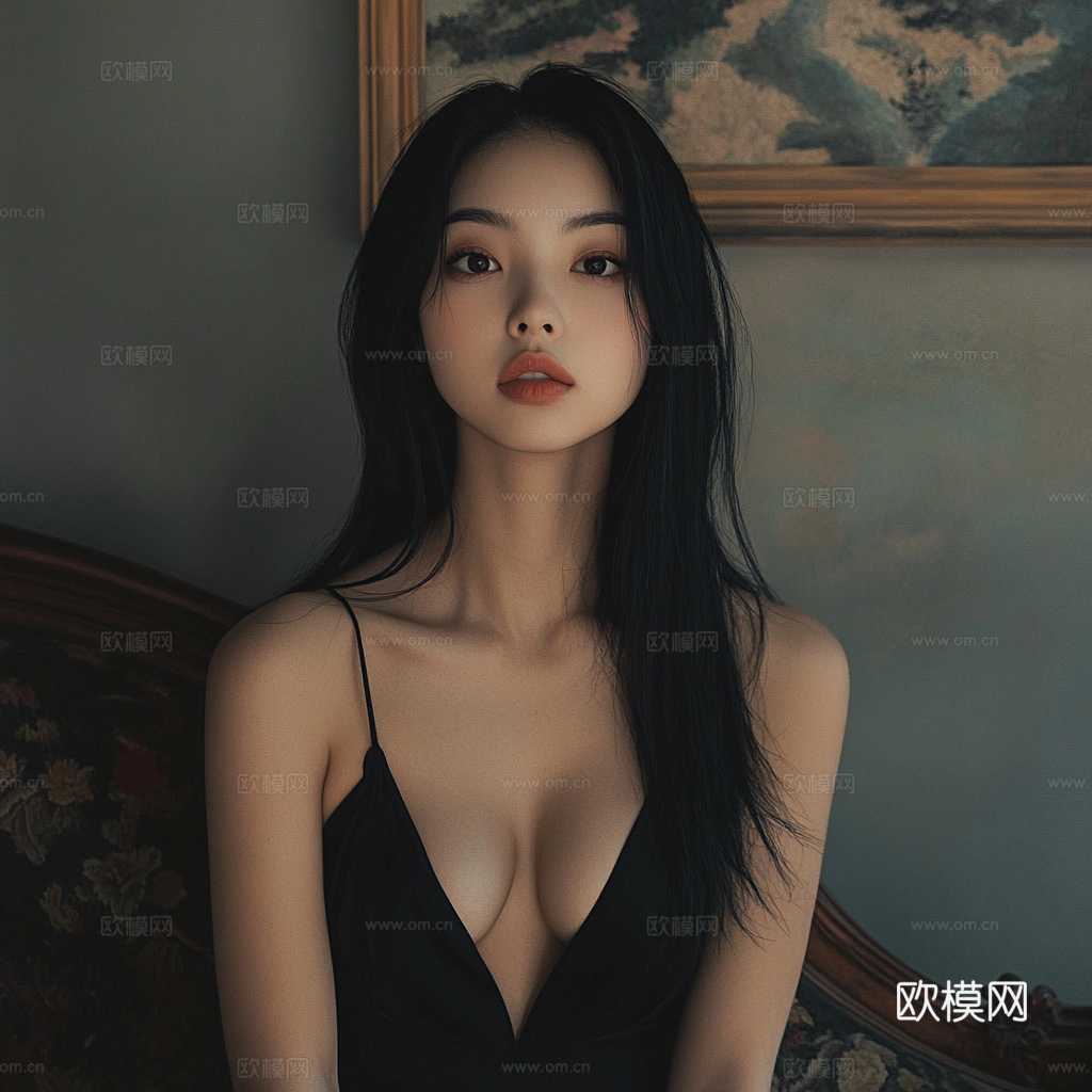 美女人物肖像挂画装饰画