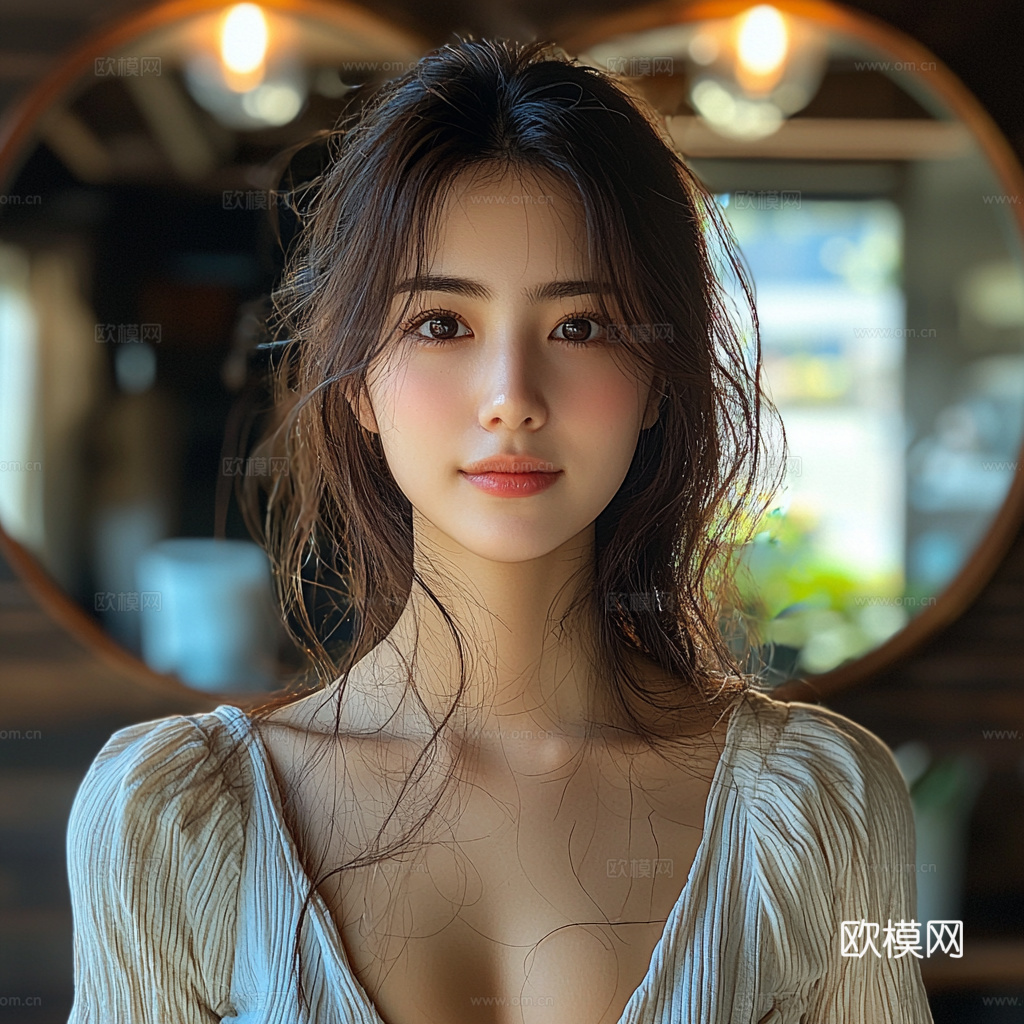 美女人物肖像挂画装饰画下载（渲染图4）