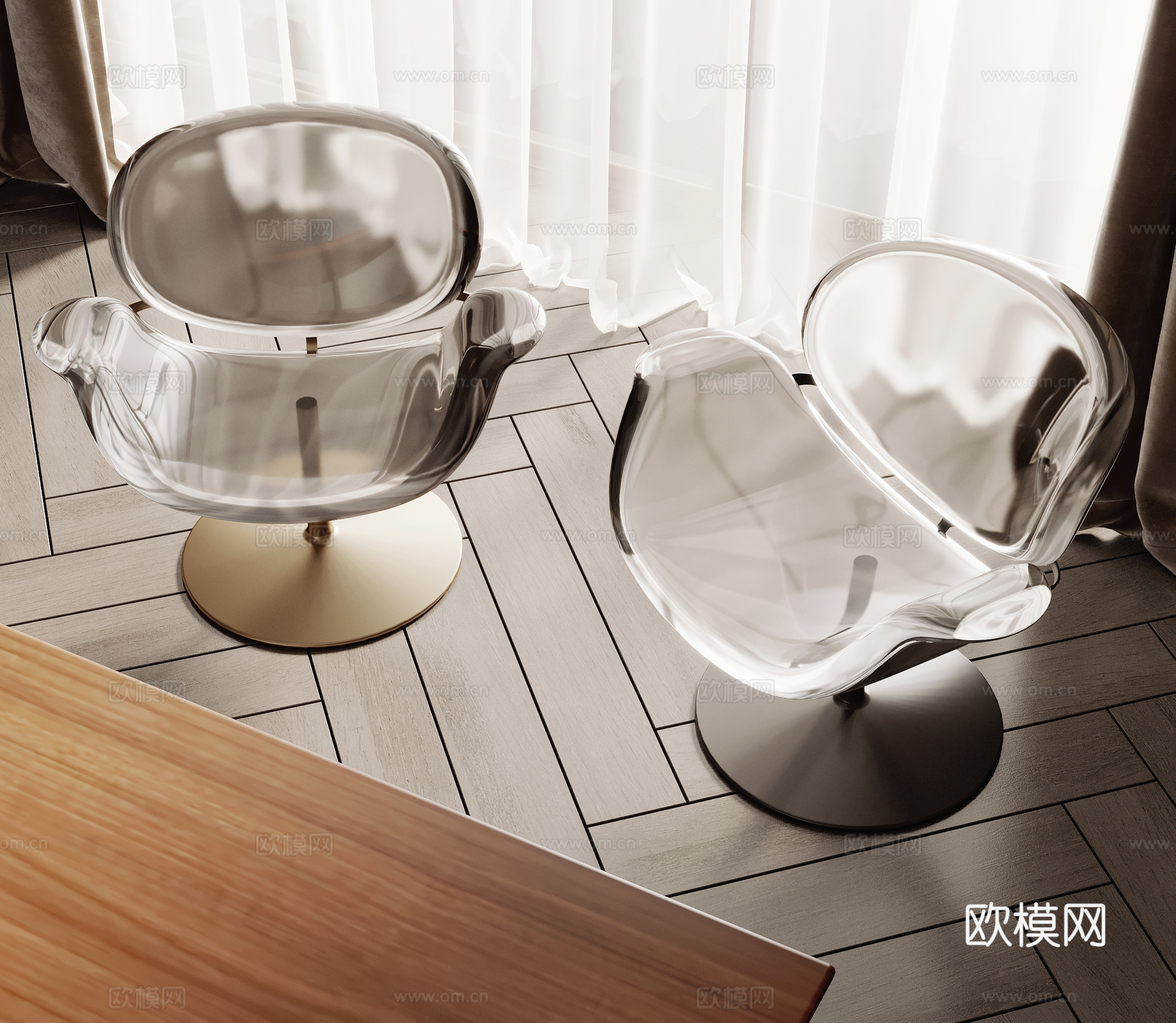 现代亚克力单椅3d模型