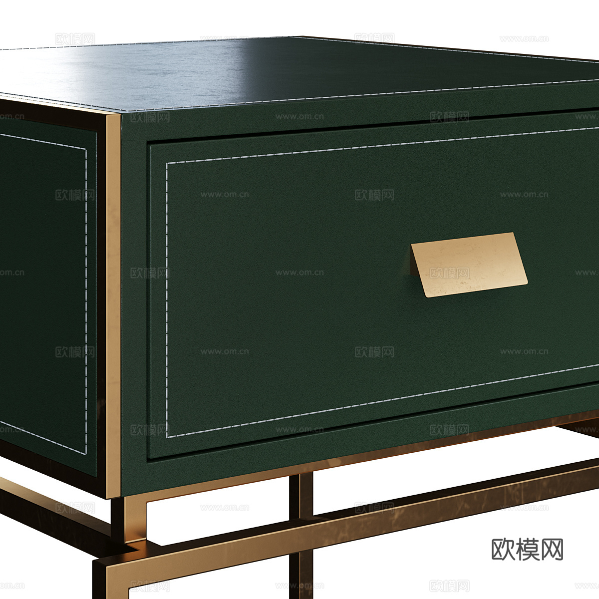 新中式轻奢床头柜3d模型
