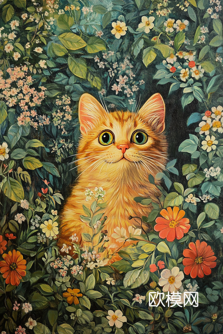 手绘动物装饰画