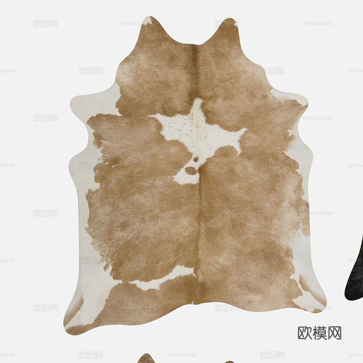 现代牛皮地毯 皮草地毯3d模型