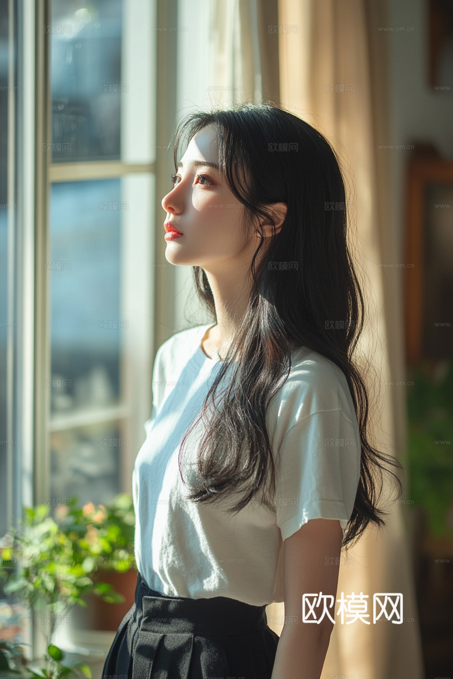 美女人物肖像挂画装饰画下载（渲染图7）