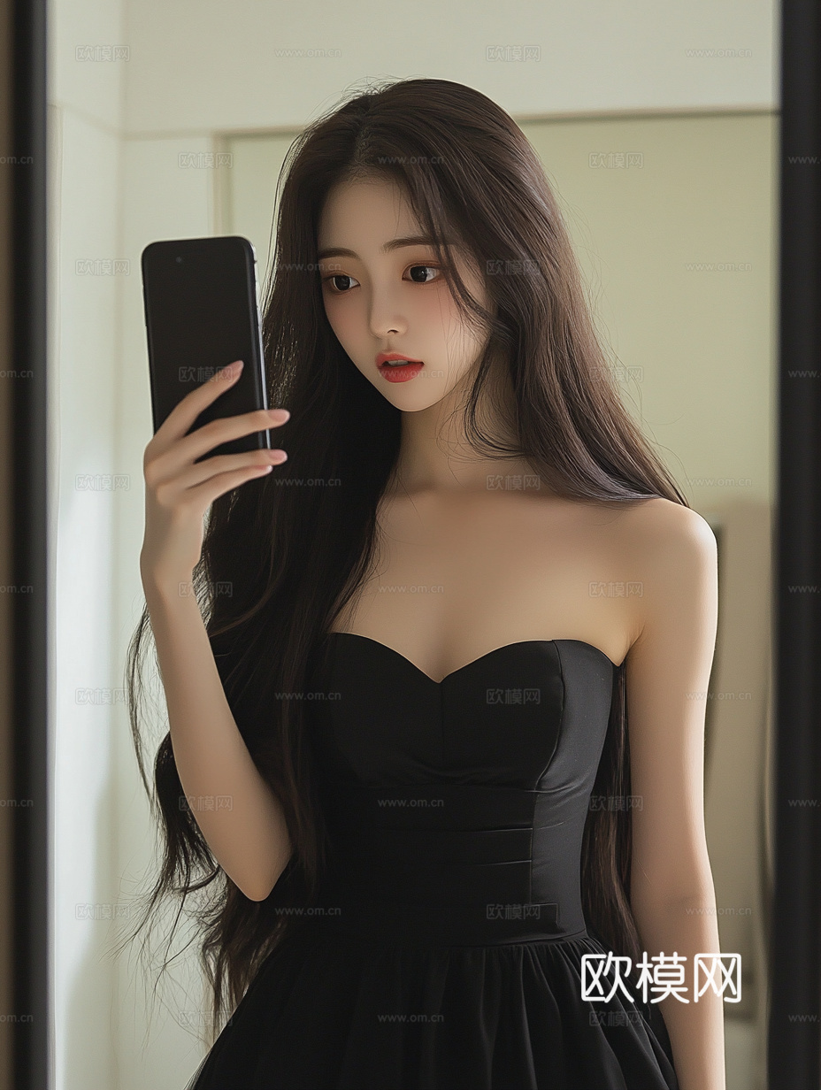 美女人物肖像挂画装饰画下载（渲染图3）