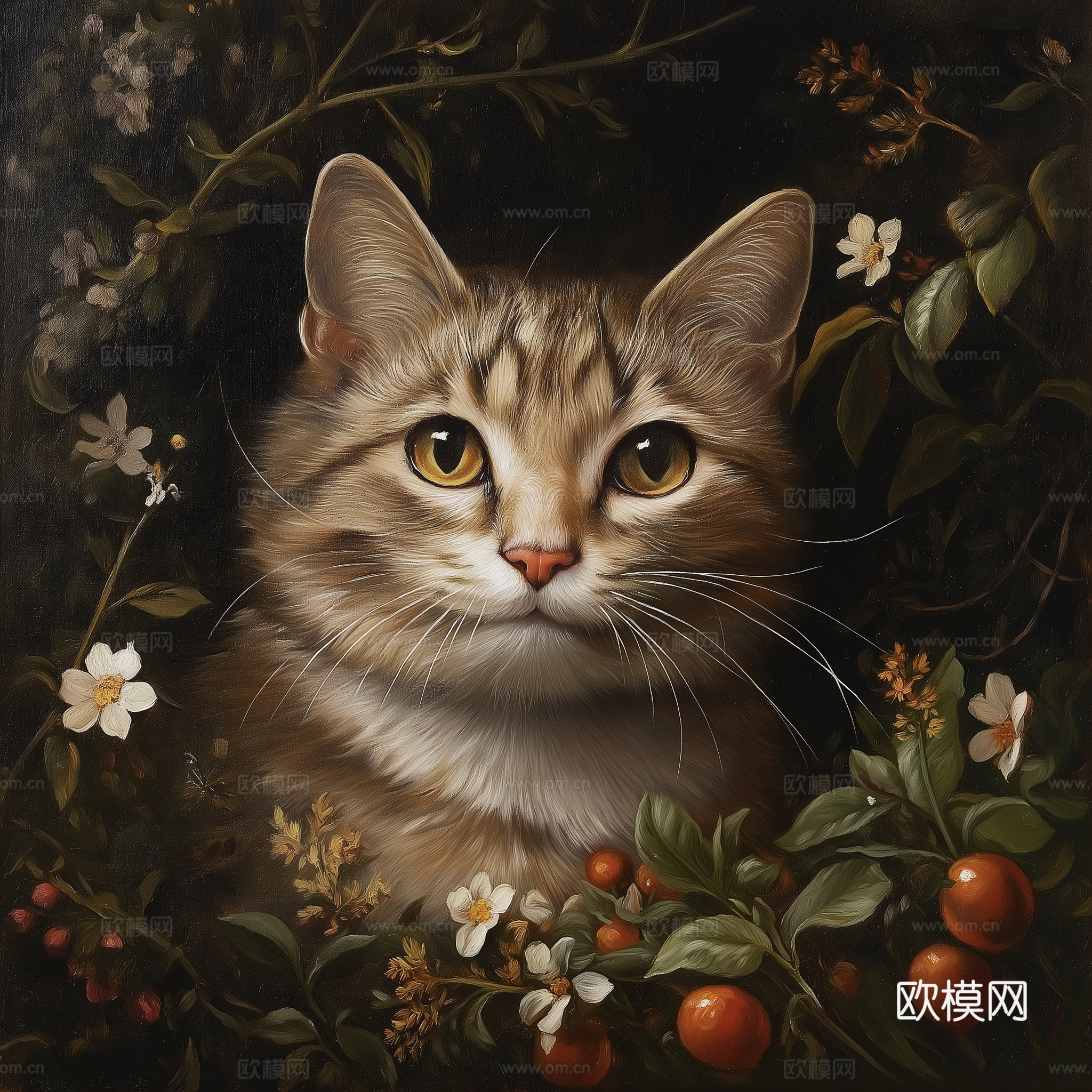 手绘动物装饰画